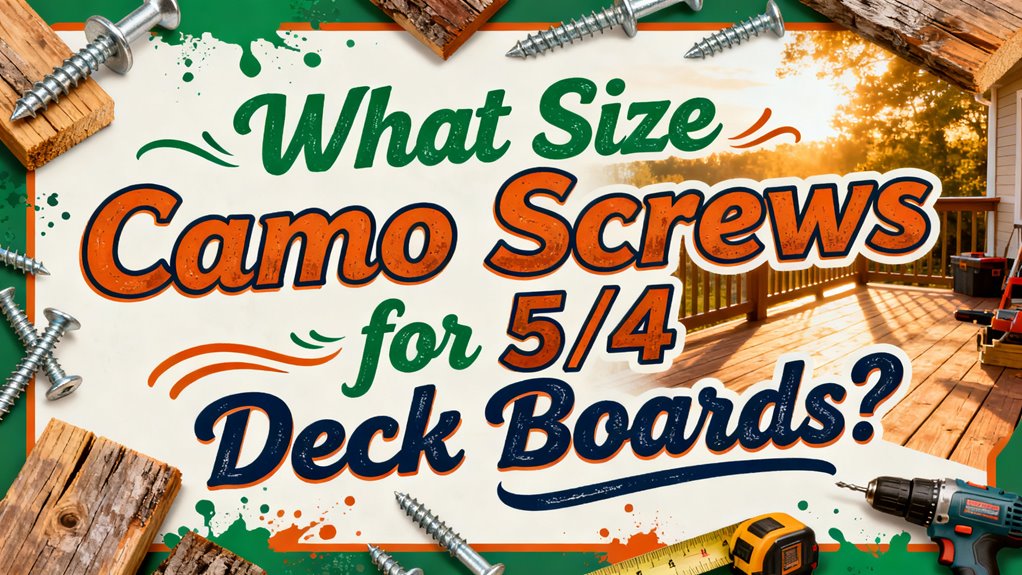 camo screws size recommendation
