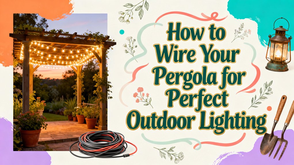 pergola outdoor lighting installation