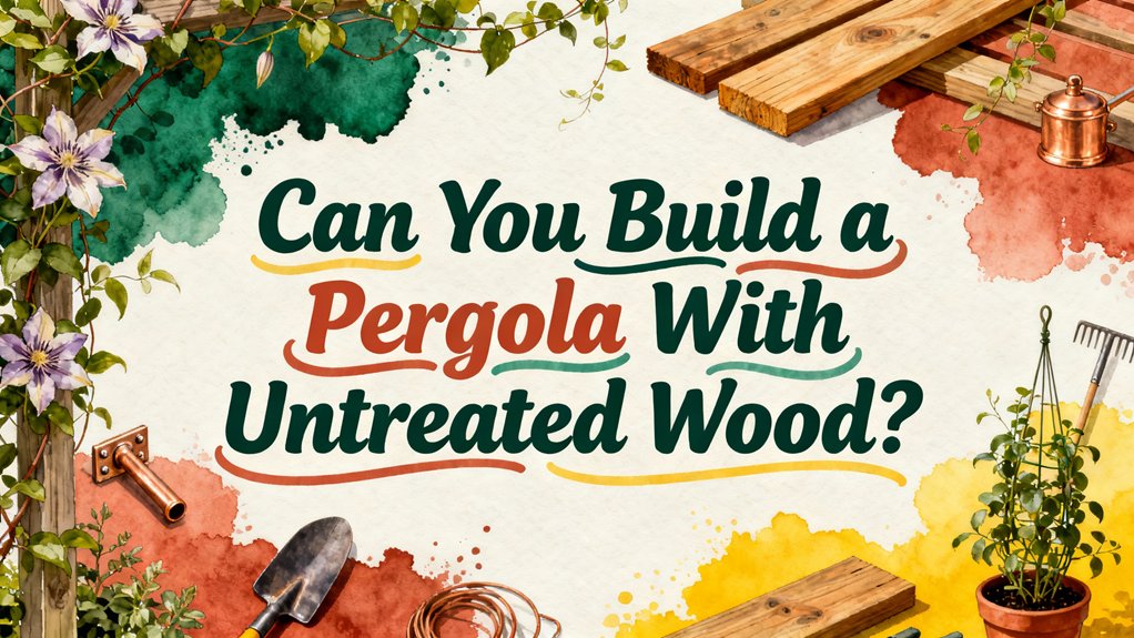 pergola with untreated wood