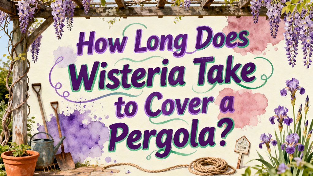 wisteria growth on pergola