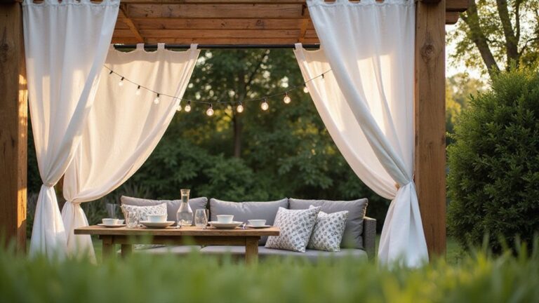 backyard privacy with curtains