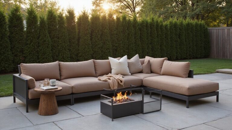 outdoor lounge with fire