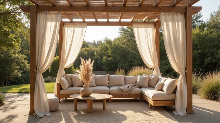 outdoor privacy with drapes