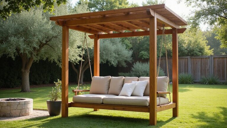 outdoor swing pergola features
