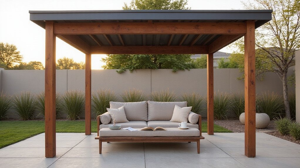 top pergola metal roofing