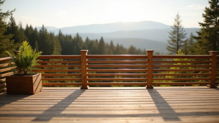 top wooden deck railings